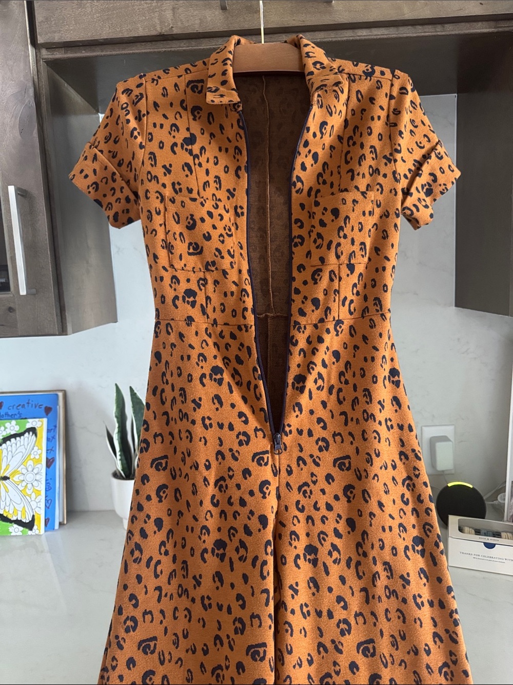 Free People Rust Leopard Print Jumpsuit - Picture 3 of 6